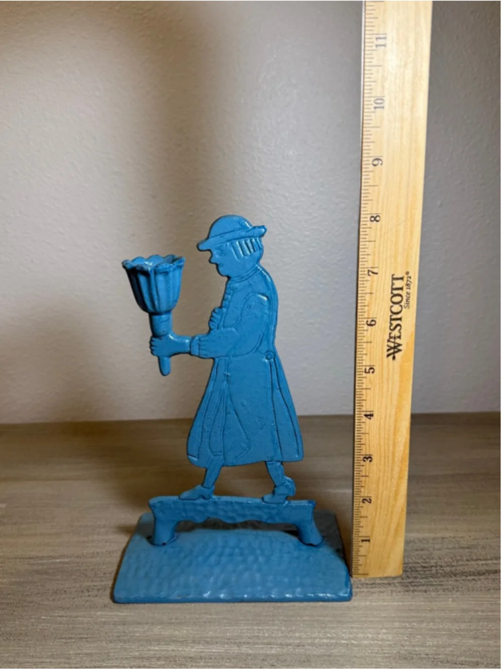 Vintage cast iron candle holder silhouette Cottagecore Colonial rustic